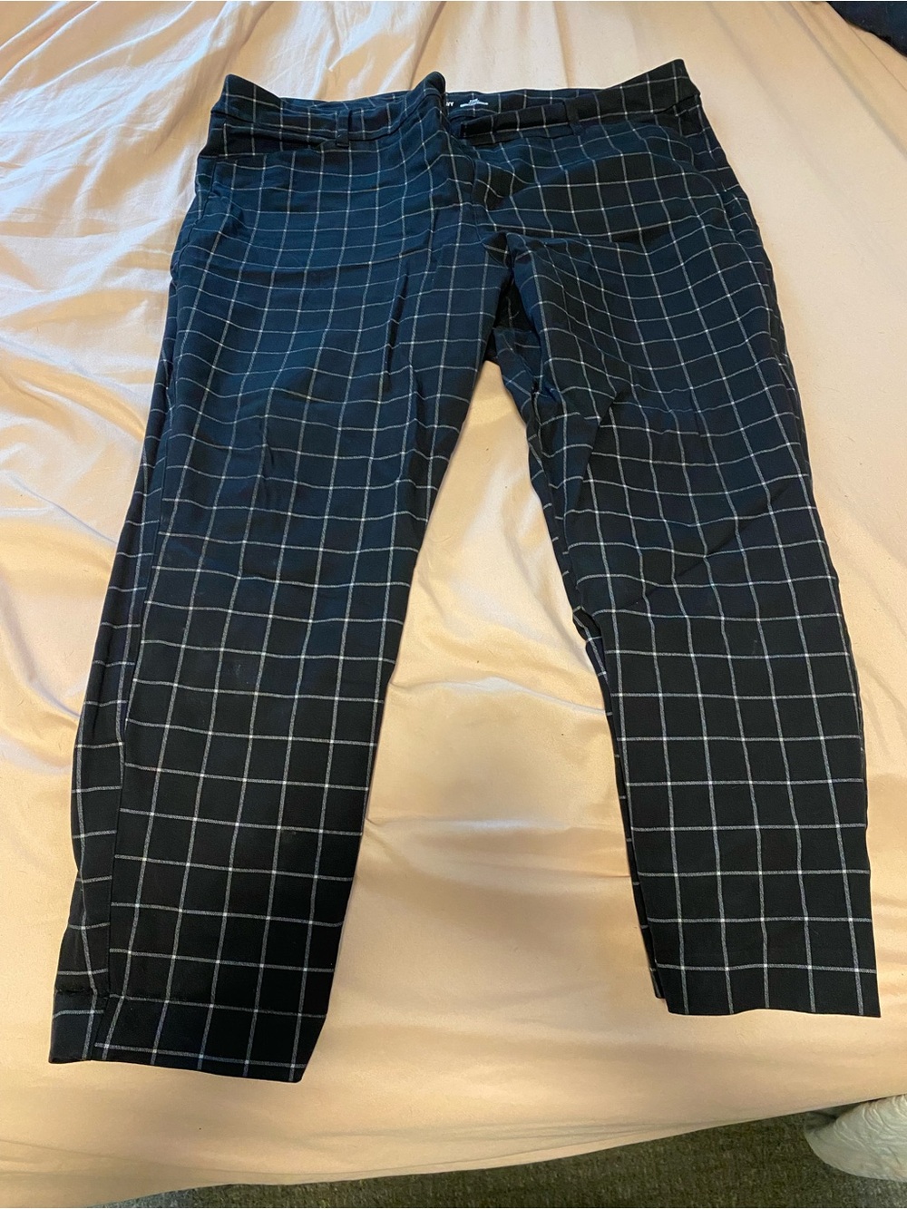 Old Navy Black Windowpane Stretch Chinos